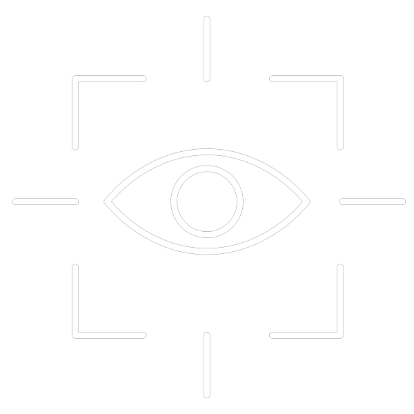 White icon visualizing the add on function; Eye Tracking, for INTELLilight lighting system