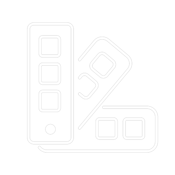 White icon visualizing the add on function; Branding Logo and Colour, for INTELLilight lighting system