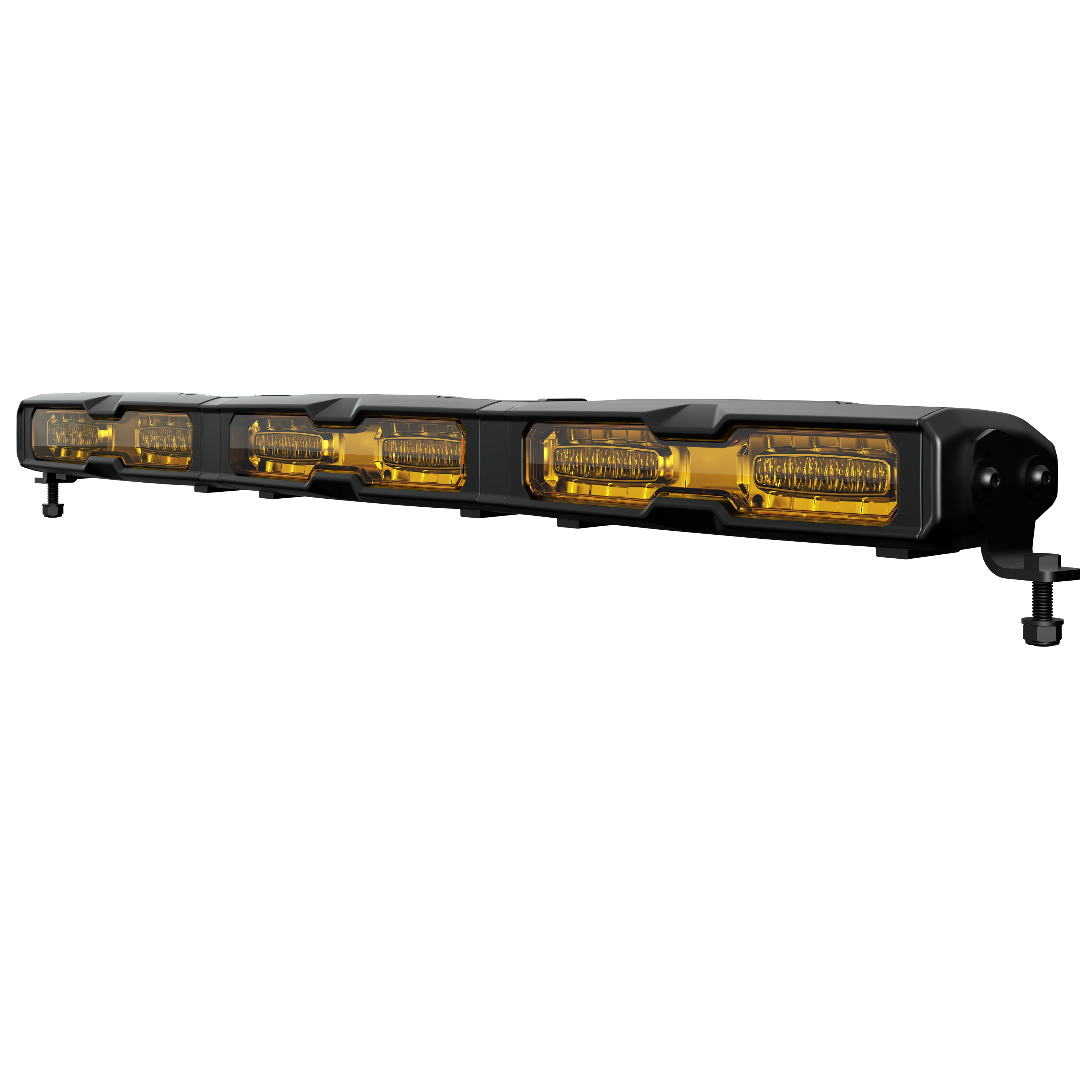 TYRI V36 Lightbar with brackets and yellow lens for better light during fog, product image when Light is off
