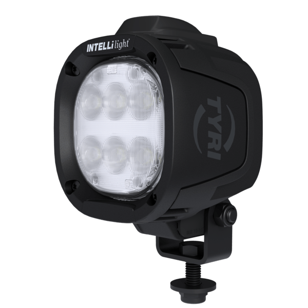 Product image of TYRI smart LED work light; INTELLilight. Facing left and with the light turned off.