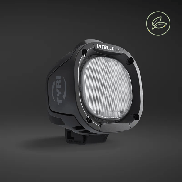 TYRI INTELLilight G2 1010 marked with sustainability icon on gradient grey background